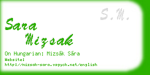 sara mizsak business card