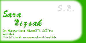 sara mizsak business card